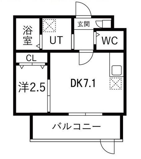 大浜北町シーエム・シス(1DK/3階)の間取り写真