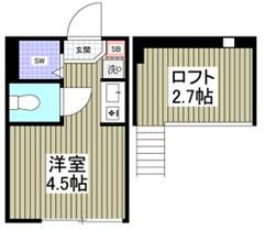 ハーモニーテラス根岸IV(ワンルーム/2階)の間取り写真