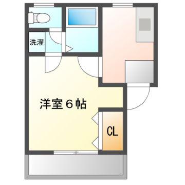 ウエダハイツ I(1K/2階)の間取り写真