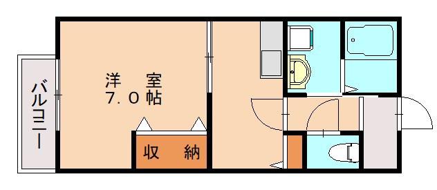 ウェルヴィラ大城(1K/2階)の間取り写真