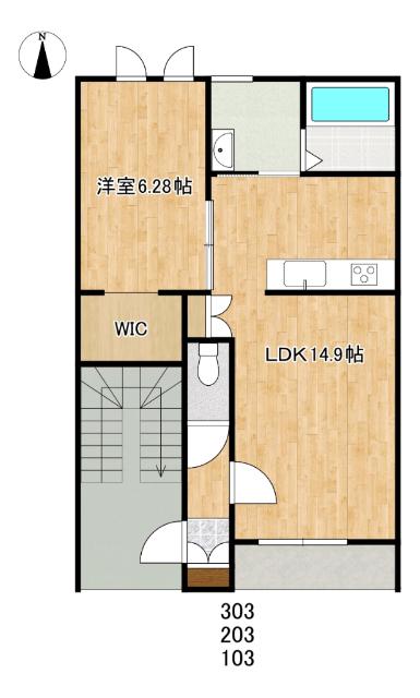 西4南4AP(1LDK/1階)の間取り写真