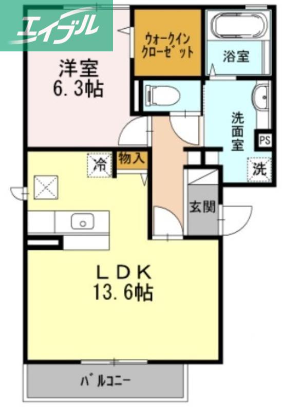 ル・クレスト(1LDK/1階)の間取り写真