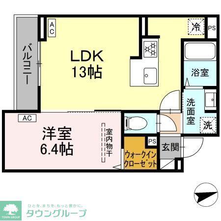 セレスティア祖師谷(1LDK/2階)の間取り写真