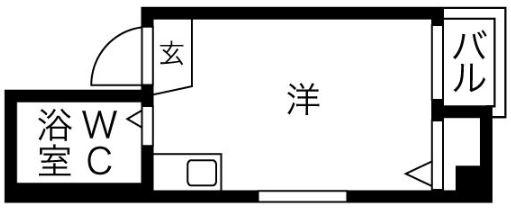 JPアパートメント大阪谷町(ワンルーム/2階)の間取り写真