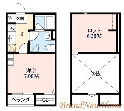 サングレイス南清水(1K/2階)の間取り写真