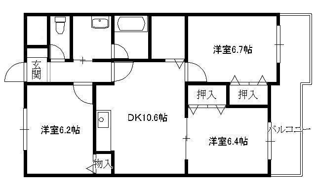 セレッソ・コート(3LDK/6階)の間取り写真