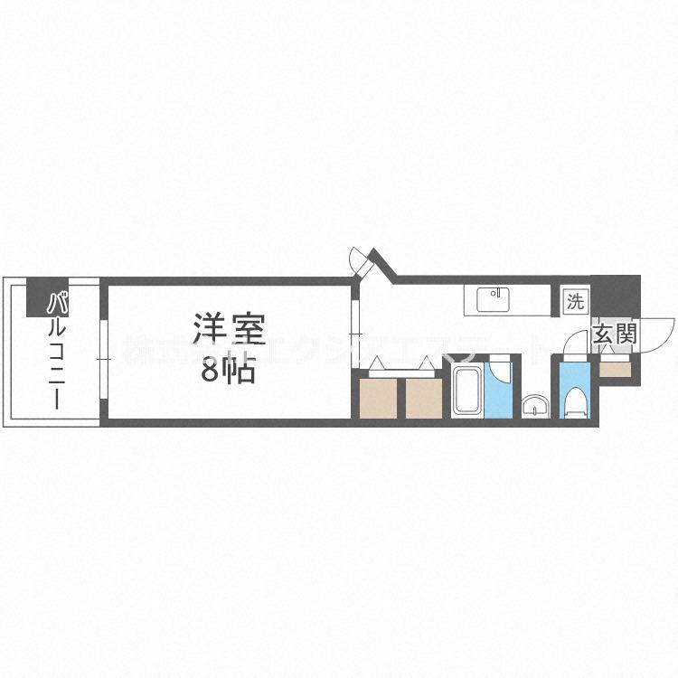 クレアみてじま(1K/2階)の間取り写真
