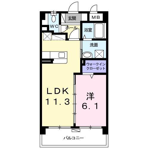 BCガーデンパレスII(1LDK/4階)の間取り写真