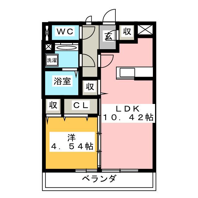 サザンコート茅ヶ崎(1LDK/3階)の間取り写真