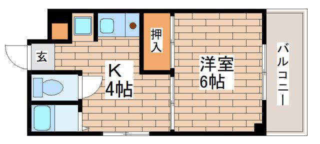 DAIMON板宿(1K/3階)の間取り写真