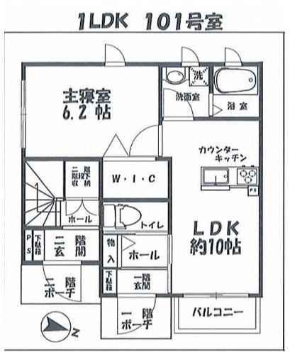 スマートメゾンK(1LDK/1階)の間取り写真