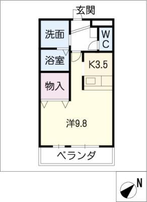 エスステージ住吉(1K/2階)の間取り写真