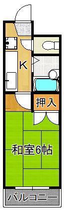 PLイースト桃園公園(1K/3階)の間取り写真