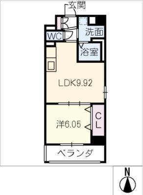 瑞穂区川澄町 RCマンション(1LDK/2階)の間取り写真