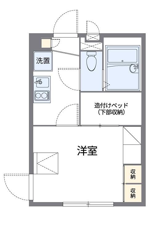 プラムアヴェニュー(1K/2階)の間取り写真