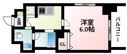 セイワパレス東三国駅前(1K/6階)の間取り写真