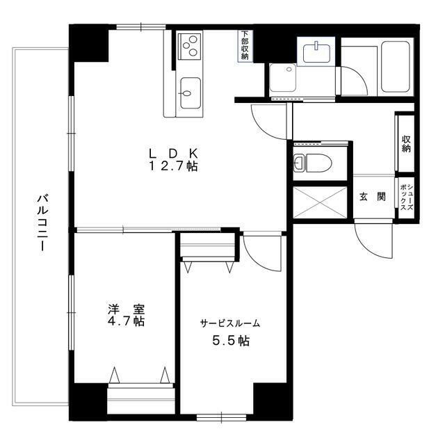 PAULOWNIA12大口通パウロニアバレーテイク(2LDK/4階)の間取り写真