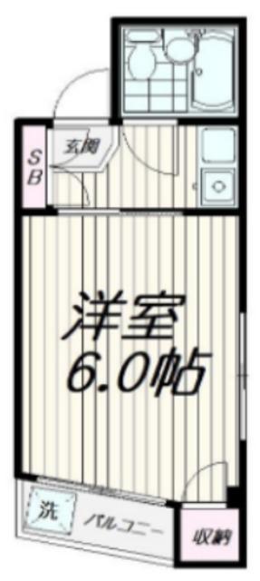 メゾン杉田(1K/2階)の間取り写真