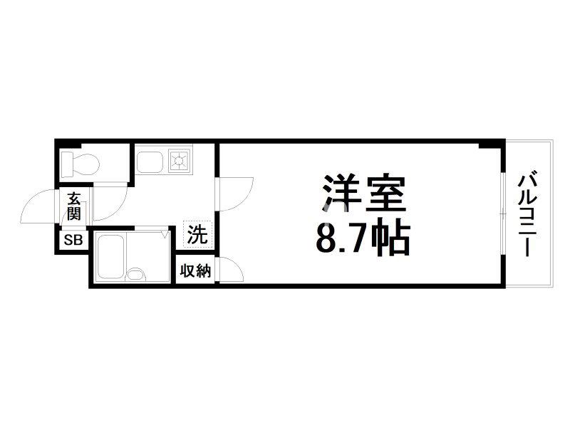 SHAMON東山(1K/2階)の間取り写真