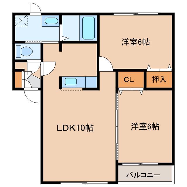 セジュール田家(2LDK/1階)の間取り写真