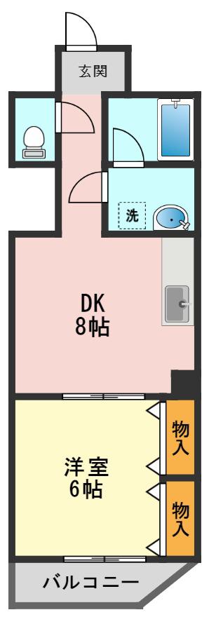 ブラウンハイム(1DK/3階)の間取り写真