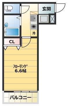 大宮櫛引プラザ(1K/4階)の間取り写真