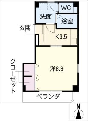 ATILOM(1K/3階)の間取り写真