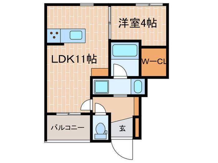 スマートコート西宮ANNEX(1LDK/1階)の間取り写真