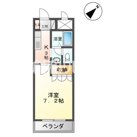 ビューパレスSAKURA(1K/2階)の間取り写真