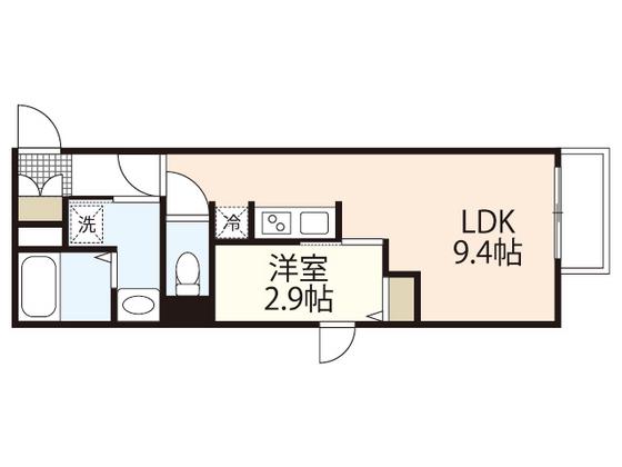 月光南観音弐番館(1LDK/1階)の間取り写真