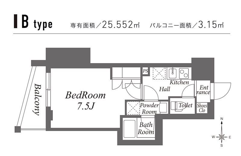 ZOOM池袋ウエスト(1K/7階)の間取り写真