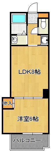 パレス小倉(1LDK/7階)の間取り写真