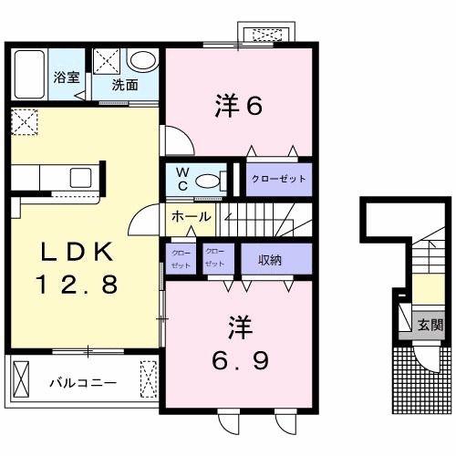 ベルエンティ(2LDK/2階)の間取り写真