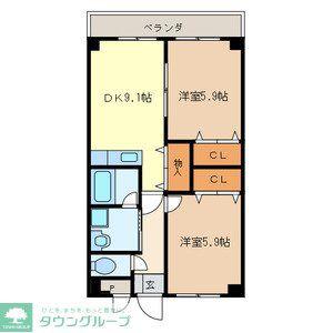 ロイヤルヒルズ 912953(2DK/1階)の間取り写真