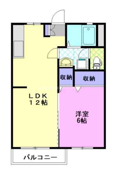 コーポラスあずまA(1LDK/1階)の間取り写真