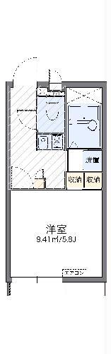 レオパレスウインドコート(1K/1階)の間取り写真