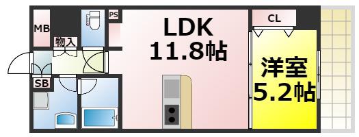コージー千島(1LDK/7階)の間取り写真