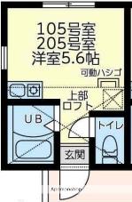 ラフィーナー妙蓮寺(ワンルーム/2階)の間取り写真