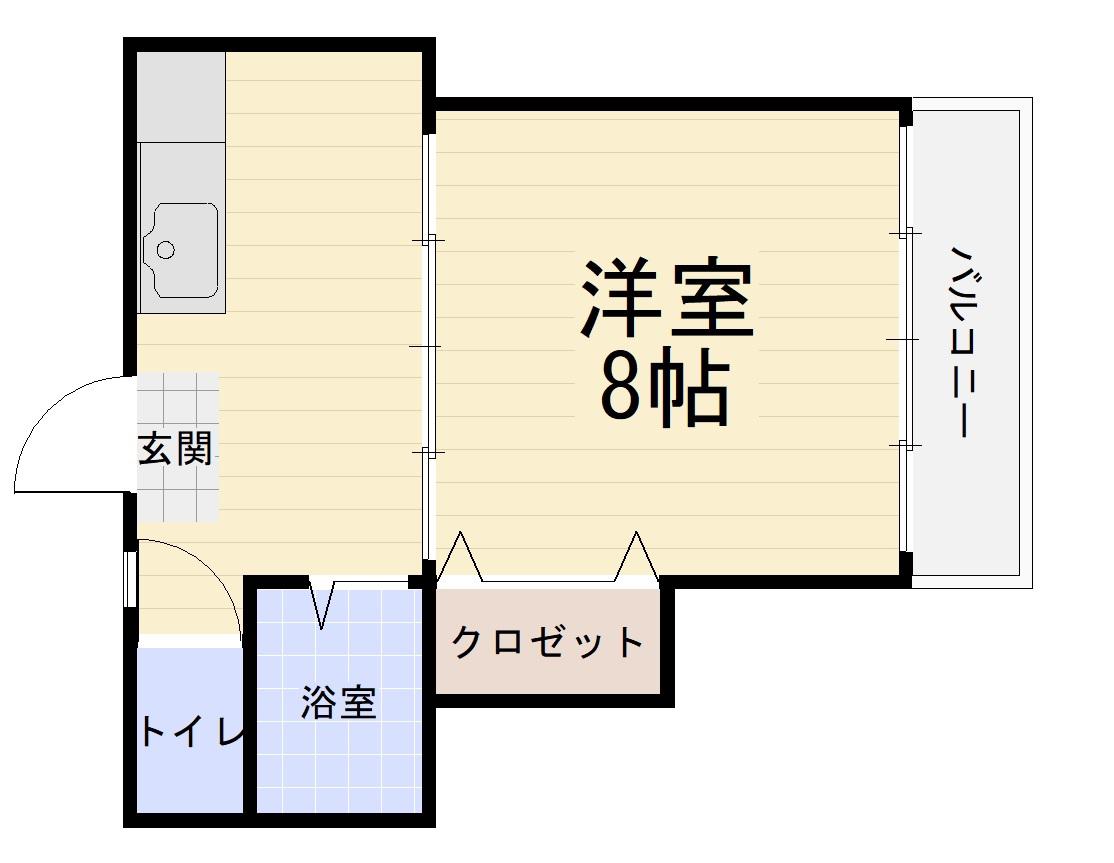 エスポワール錦(1K/2階)の間取り写真