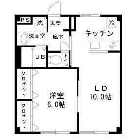 グランドールヤマグチ(1LDK/2階)の間取り写真