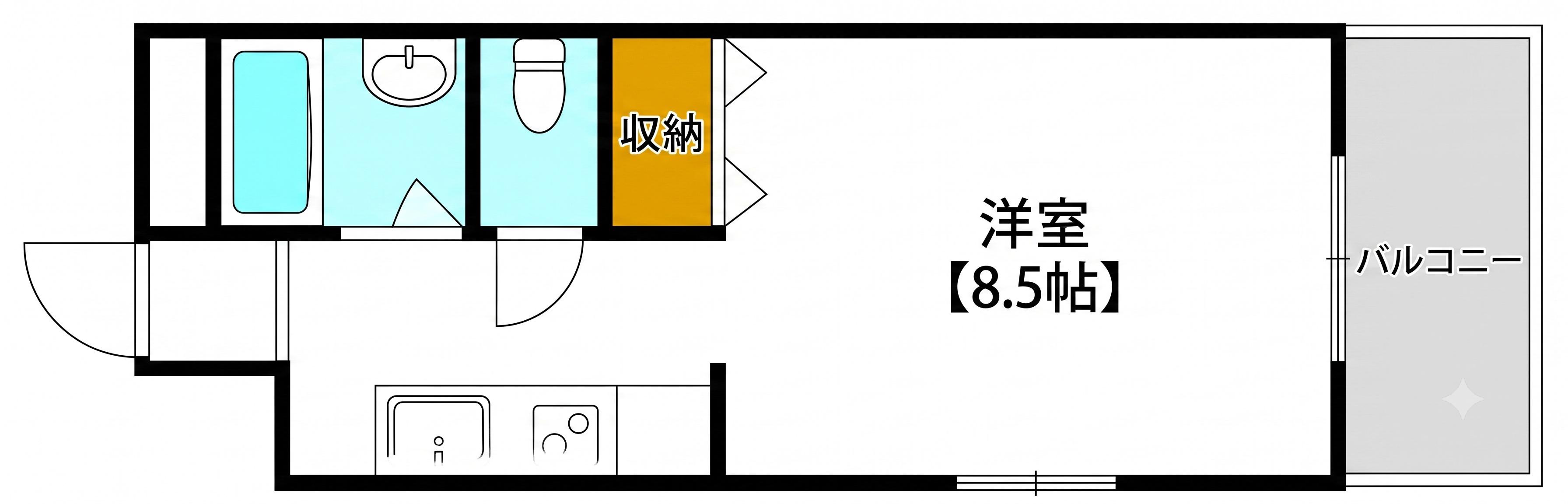 レジデンス学南(1K/1階)の間取り写真