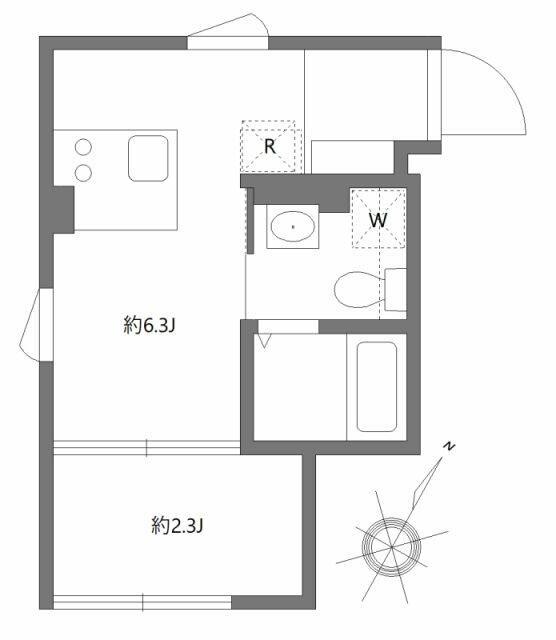 アピチェ田園調布(1DK/2階)の間取り写真