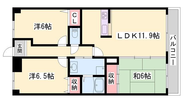 パストラル青山(3LDK/4階)の間取り写真