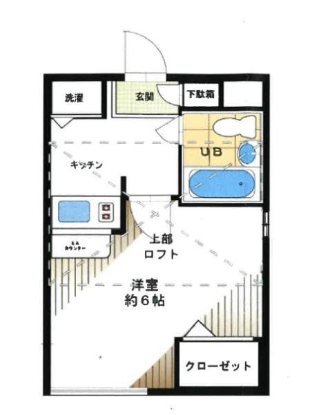 SERA F 沼袋(1K/2階)の間取り写真