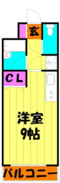 エクセル赤山町(ワンルーム/2階)の間取り写真