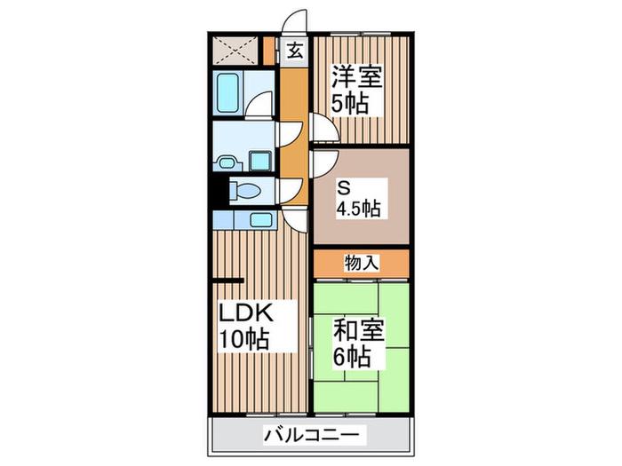 フジハイツ平和台(2SLDK/4階)の間取り写真