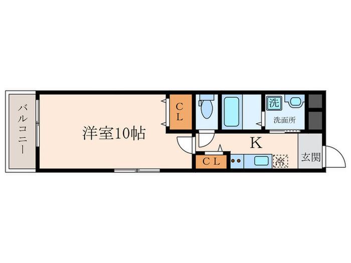 フジパレス御園(1K/2階)の間取り写真