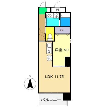 ルガーノI(1LDK/1階)の間取り写真