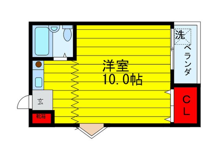 共生マンション(ワンルーム/3階)の間取り写真