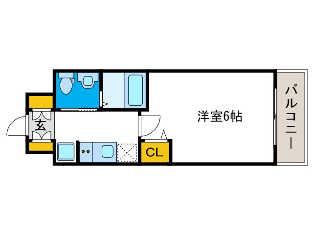 エグゼ弁天町(1K/5階)の間取り写真